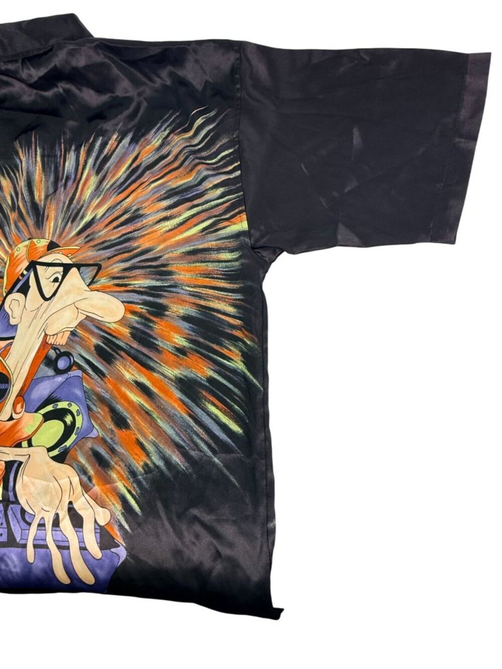Vintage 90s AOP DJ Shirt Hip Hop Graffiti Rave Clubwear Medium (XXL Fit) - Picture 6 of 8